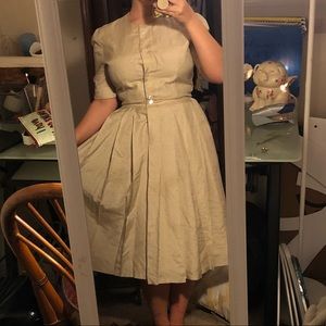 40's-50's AUTHENTIC: Sz 10/12 vintage dress